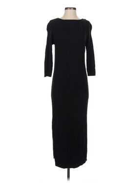 massimo dutti black knit dress Knit midi dress with contrast detail Black Dress